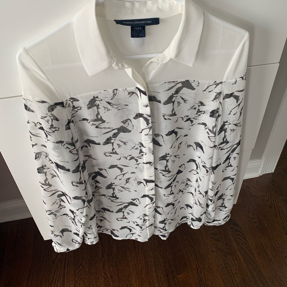 French Connection Semi Sheer Blouse 🐎